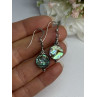 925 Sterling Silver Abalone Earrings Length 1.60 Inch