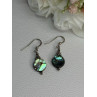 925 Sterling Silver Abalone Earrings Length 1.60 Inch