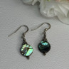 925 Sterling Silver Abalone Earrings Length 1.60 Inch