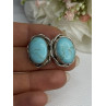 Vintage Elegant 925 Sterling Silver Turquoise Earrings Length 0.93 Inch