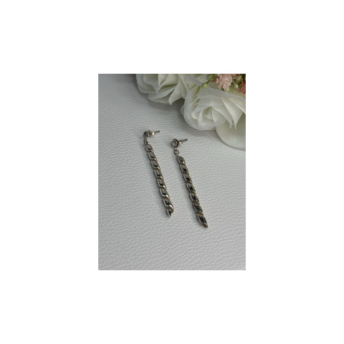 Art Design 925 Sterling Silver Earrings Length 2 Inch