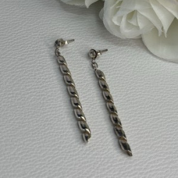 Art Design 925 Sterling Silver Earrings Length 2 Inch
