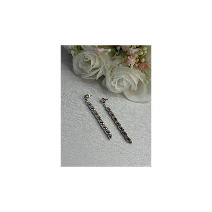 Art Design 925 Sterling Silver Earrings Length 2 Inch