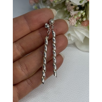Art Design 925 Sterling Silver Earrings Length 2 Inch