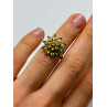 925 Sterling Silver Peridot & Citrine Flower Ring Size 4.5