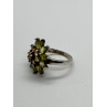 925 Sterling Silver Peridot & Citrine Flower Ring Size 4.5