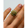 925 Sterling Silver Peridot & Citrine Flower Ring Size 4.5