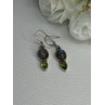 925 Sterling Silver Peridot & Moonstone Earrings Length 1.40 Inch