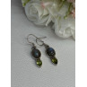 925 Sterling Silver Peridot & Moonstone Earrings Length 1.40 Inch