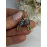 925 Sterling Silver Peridot & Moonstone Earrings Length 1.40 Inch