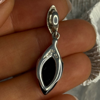 925 Sterling Silver Amber Pendant Length 1.50 Inch