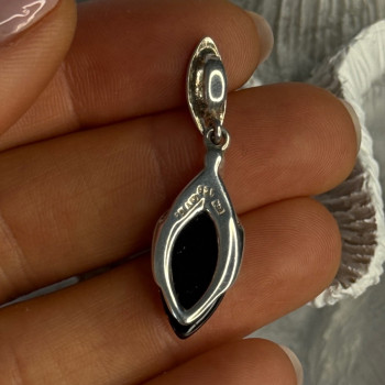 925 Sterling Silver Amber Pendant Length 1.50 Inch