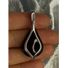 925 Sterling Silver Pyrope Garnet Pendant Length 1.90 Inch