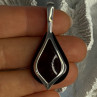 925 Sterling Silver Pyrope Garnet Pendant Length 1.90 Inch
