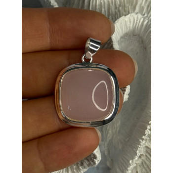 Elegant 925 Sterling Silver Morganite Pendant Length 1.40 Inch