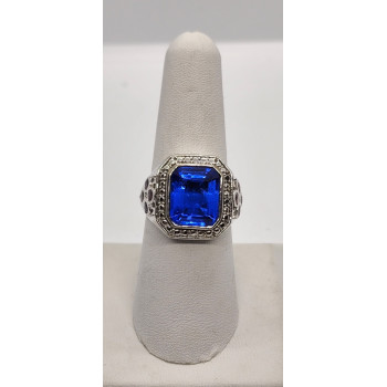 925 Sterling Silver Iolite Ring Size 8