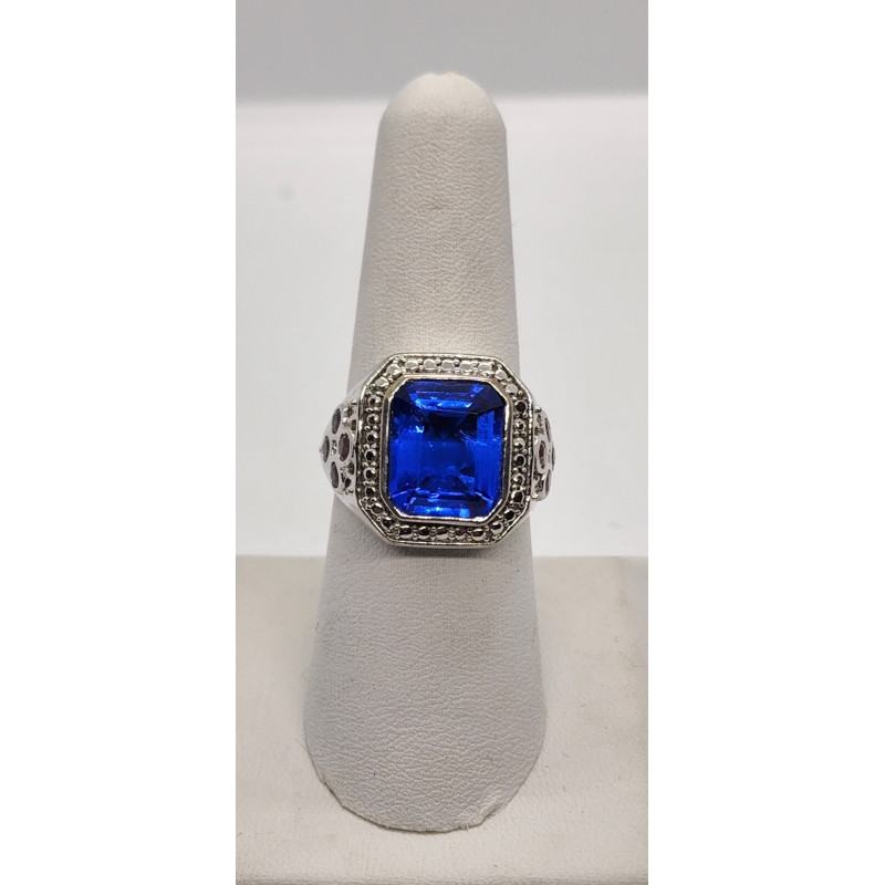 925 Sterling Silver Iolite Ring Size 8