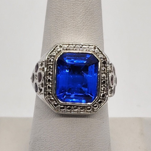 925 Sterling Silver Iolite Ring Size 8