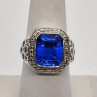925 Sterling Silver Iolite Ring Size 8