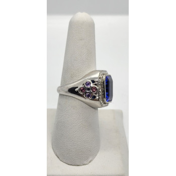 925 Sterling Silver Iolite Ring Size 8