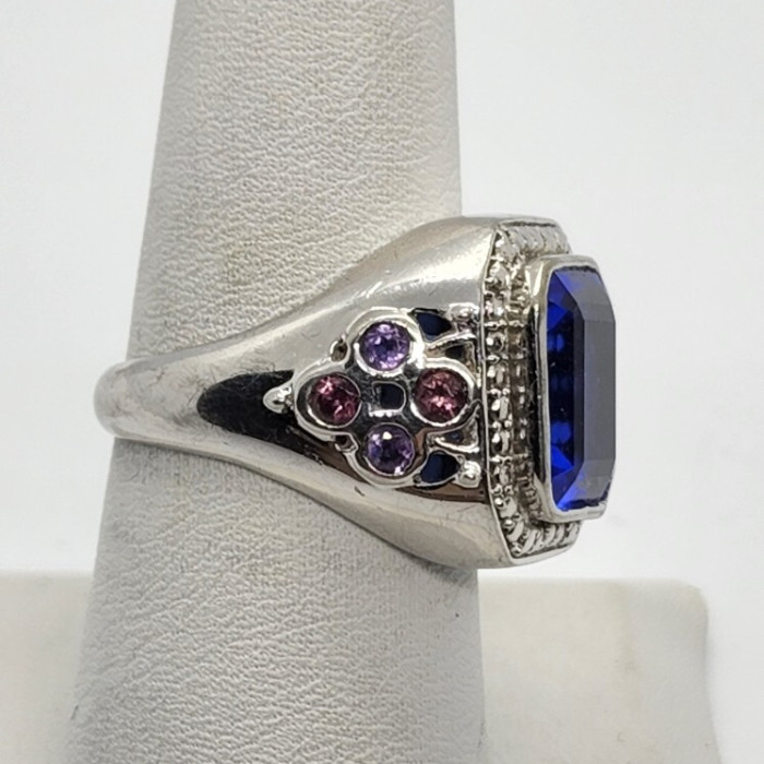 925 Sterling Silver Iolite Ring Size 8
