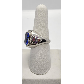 925 Sterling Silver Iolite Ring Size 8