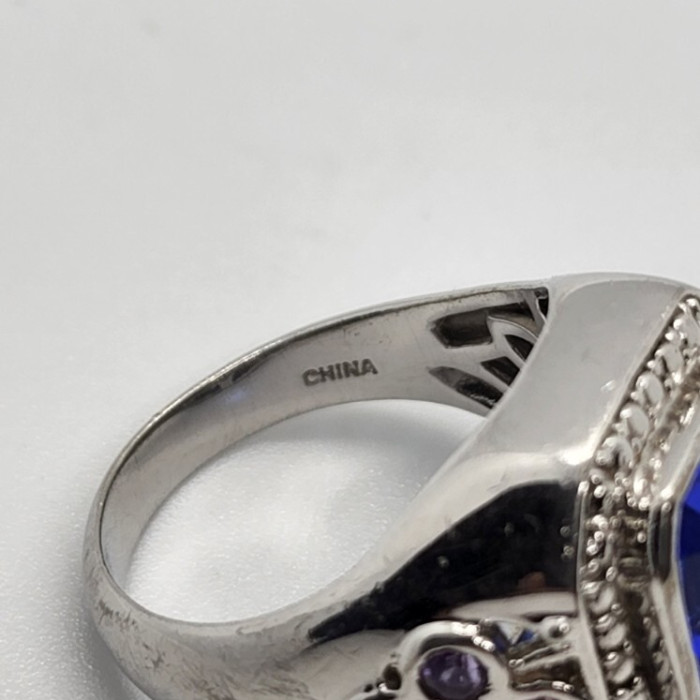 925 Sterling Silver Iolite Ring Size 8