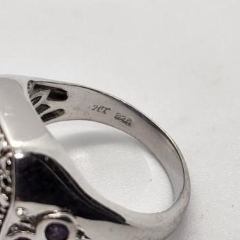 925 Sterling Silver Iolite Ring Size 8