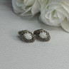 Vintage 925 Sterling Silver Opal Earrings Length 0.56 Inch