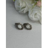 Vintage 925 Sterling Silver Opal Earrings Length 0.56 Inch