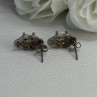 Vintage 925 Sterling Silver Opal Earrings Length 0.56 Inch