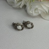 Vintage 925 Sterling Silver Opal Earrings Length 0.56 Inch
