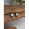 Vintage 925 Sterling Silver Opal Earrings Length 0.56 Inch