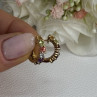 925 Sterling Silver Gold Plated Multicolor Stones Earrings Length 0.62 Inch