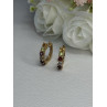 925 Sterling Silver Gold Plated Multicolor Stones Earrings Length 0.62 Inch