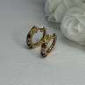925 Sterling Silver Gold Plated Multicolor Stones Earrings Length 0.62 Inch