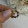 925 Sterling Silver Gold Plated Multicolor Stones Earrings Length 0.62 Inch