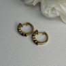 925 Sterling Silver Gold Plated Multicolor Stones Earrings Length 0.62 Inch
