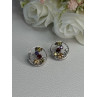 925 Sterling Silver Multicolor Spinel Earrings Length 0.65 Inch
