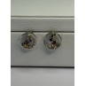 925 Sterling Silver Multicolor Spinel Earrings Length 0.65 Inch