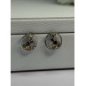 925 Sterling Silver Multicolor Spinel Earrings Length 0.65 Inch
