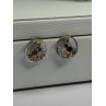 925 Sterling Silver Multicolor Spinel Earrings Length 0.65 Inch