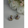 925 Sterling Silver Multicolor Spinel Earrings Length 0.65 Inch