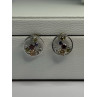 925 Sterling Silver Multicolor Spinel Earrings Length 0.65 Inch