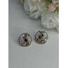 925 Sterling Silver Multicolor Spinel Earrings Length 0.65 Inch