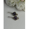 925 Sterling Silver Amethyst Earrings Length 1.10 Inch