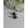 925 Sterling Silver Amethyst Earrings Length 1.10 Inch