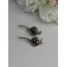 925 Sterling Silver Amethyst Earrings Length 1.10 Inch