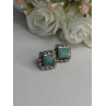 Vintage 925 Sterling Silver Turquoise Earrings Length 0.60 Inch