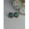 Vintage 925 Sterling Silver Turquoise Earrings Length 0.60 Inch